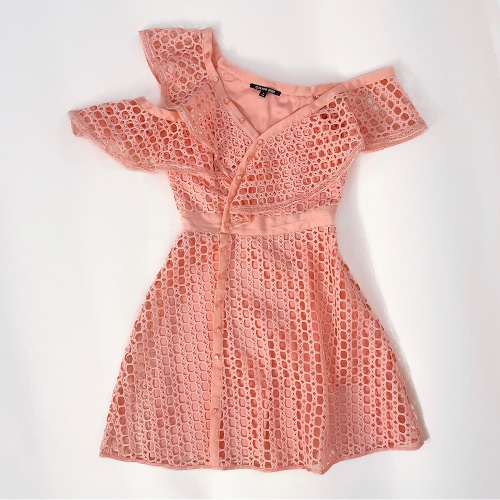Gianni Bini Peach Eyelet Dress. Size S. Worn once.